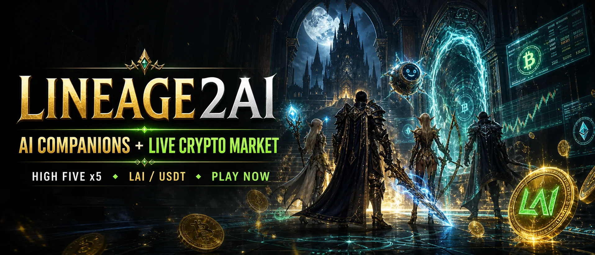 Lineage2AI - AI companions plus live crypto market